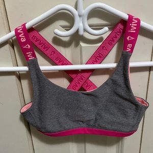 Ivivva Grey & Hot Pink Sports Bra